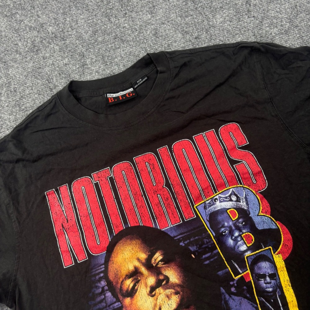 Notorious B.I.G. T-Shirt Medium Black Brooklyn's Finest Graphic Short Sleeve Men